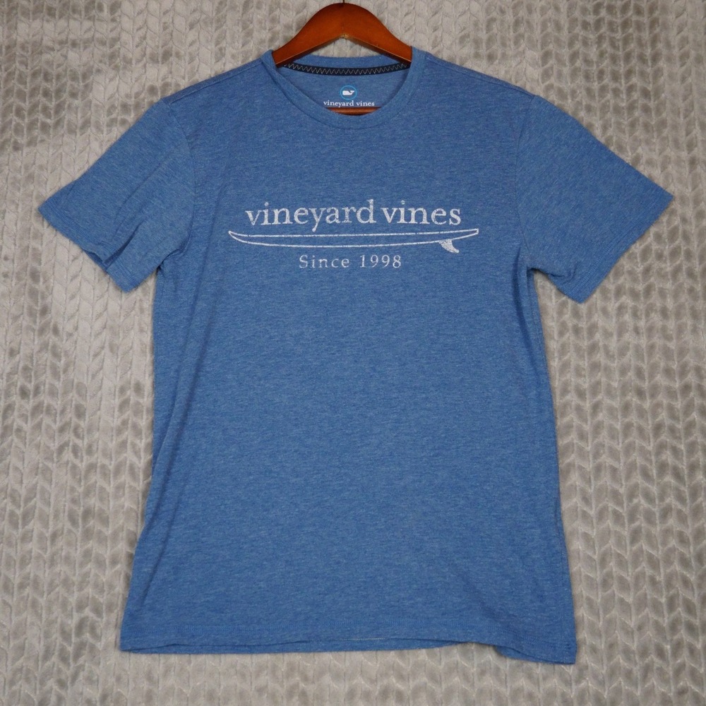 Vineyard Vines Dunes Tee Mens S Blue Surfboard Graphic Cotton Short Sleeve